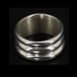 Vintage TAXCO Sterling Silver Concentric Circle Fluted Wide Band Ring